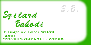 szilard bakodi business card