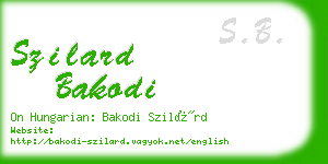 szilard bakodi business card
